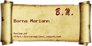 Borna Mariann névjegykártya